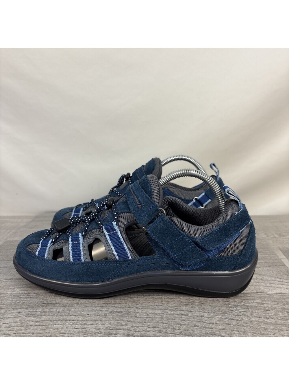 Orthofeet Naples 875 Womens Size 9.5 B Blue Suede Outdoor Sandals